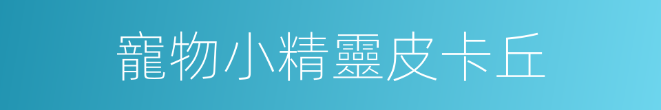 寵物小精靈皮卡丘的同義詞
