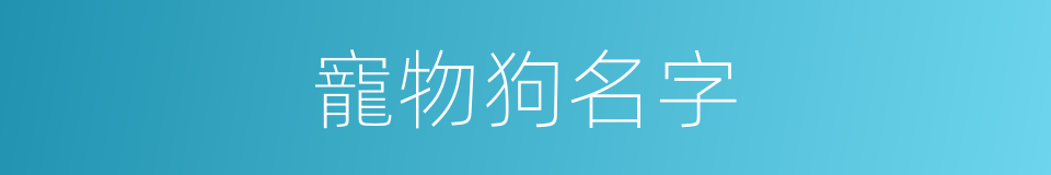 寵物狗名字的同義詞