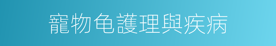 寵物龟護理與疾病的同義詞