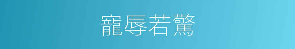 寵辱若驚的意思