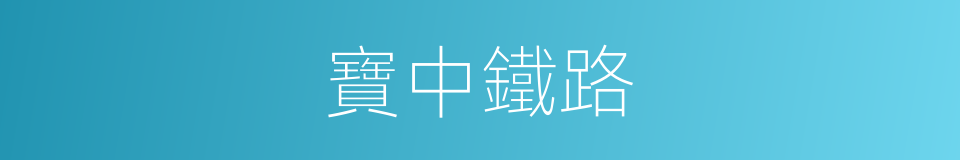 寶中鐵路的同義詞