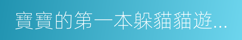 寶寶的第一本躲貓貓遊戲書的同義詞