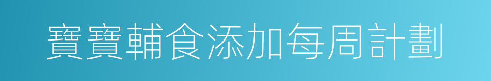 寶寶輔食添加每周計劃的同義詞