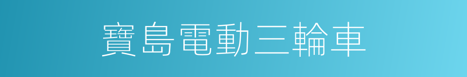 寶島電動三輪車的同義詞