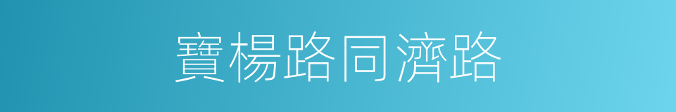 寶楊路同濟路的同義詞