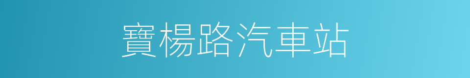 寶楊路汽車站的同義詞