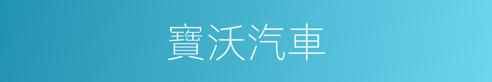 寶沃汽車的同義詞