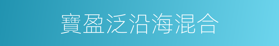寶盈泛沿海混合的同義詞