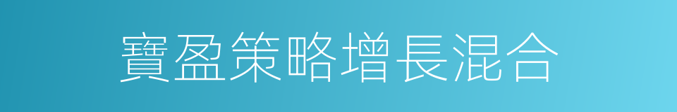 寶盈策略增長混合的同義詞