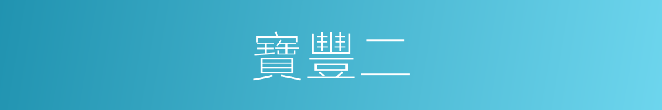 寶豐二的同義詞