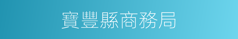 寶豐縣商務局的同義詞