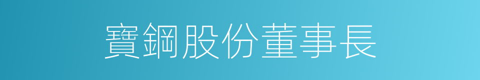 寶鋼股份董事長的同義詞