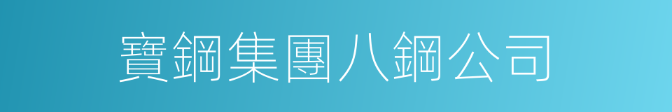 寶鋼集團八鋼公司的同義詞