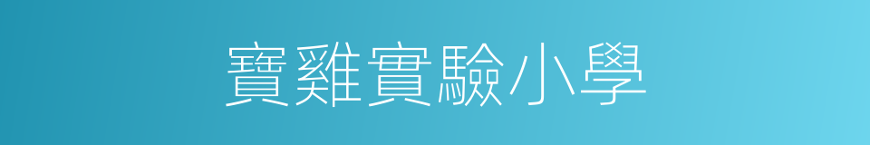 寶雞實驗小學的同義詞
