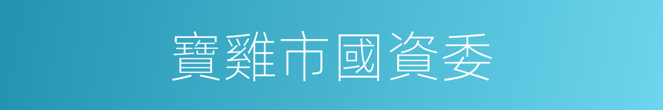 寶雞市國資委的同義詞