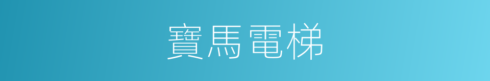 寶馬電梯的同義詞
