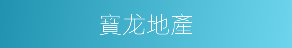 寶龙地產的同義詞