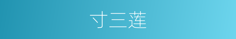 寸三莲的同义词