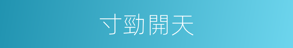 寸勁開天的同義詞