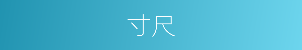 寸尺的意思