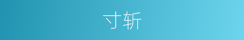 寸斩的意思