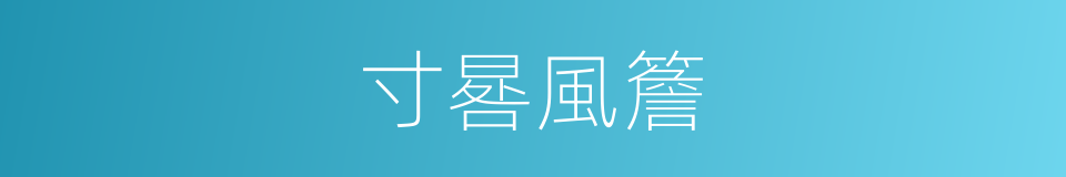 寸晷風簷的意思