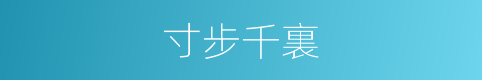 寸步千裏的意思