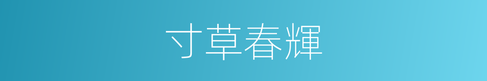 寸草春輝的同義詞