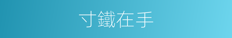 寸鐵在手的意思