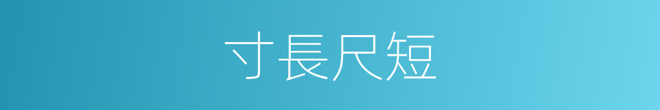 寸長尺短的意思