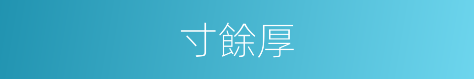 寸餘厚的同義詞