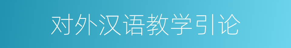 对外汉语教学引论的同义词