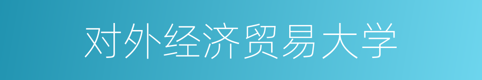对外经济贸易大学的意思