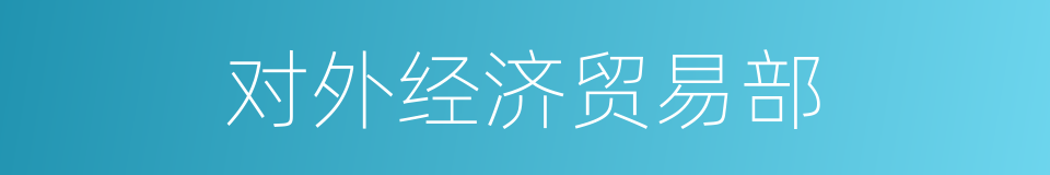 对外经济贸易部的同义词