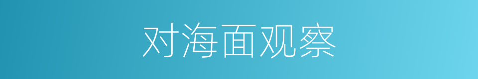 对海面观察的同义词