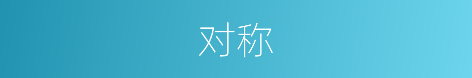 对称的意思