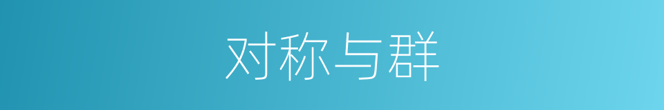对称与群的同义词