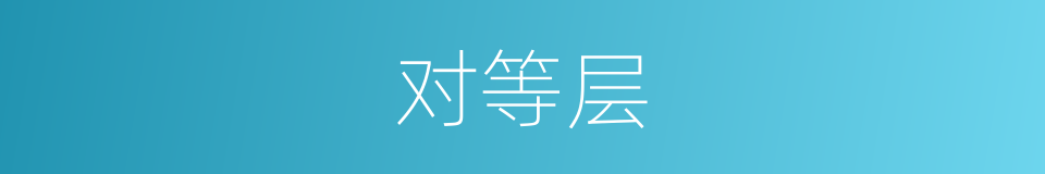 对等层的同义词