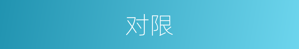 对限的同义词