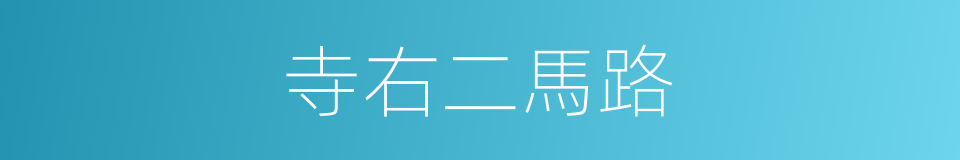 寺右二馬路的同義詞