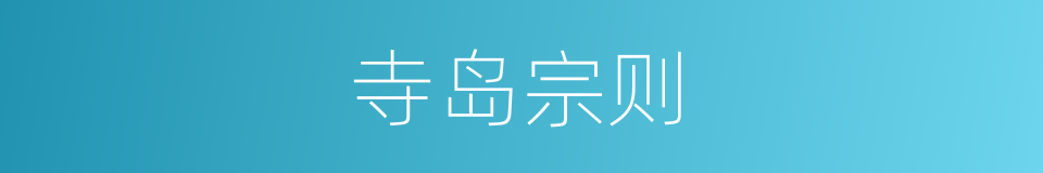 寺岛宗则的同义词