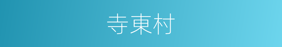 寺東村的同義詞