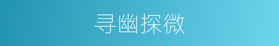 寻幽探微的意思