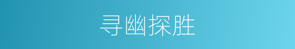 寻幽探胜的意思