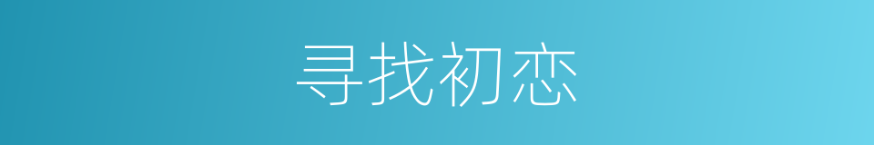 寻找初恋的同义词