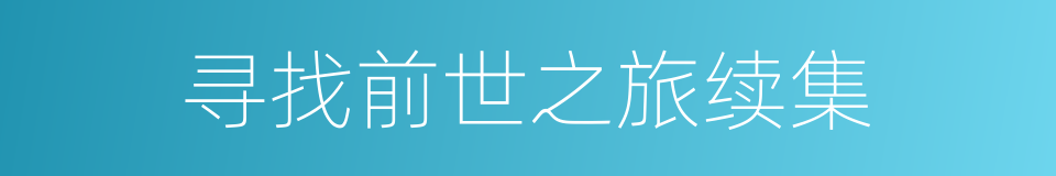 寻找前世之旅续集的同义词