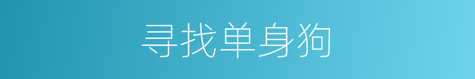 寻找单身狗的同义词