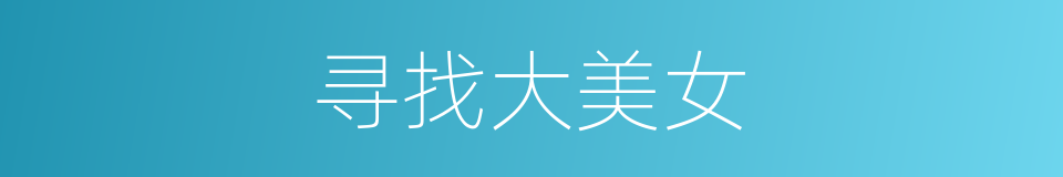 寻找大美女的同义词
