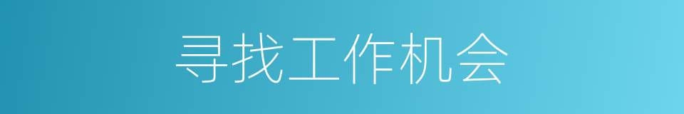 寻找工作机会的同义词