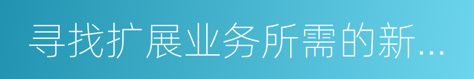 寻找扩展业务所需的新的市场的同义词